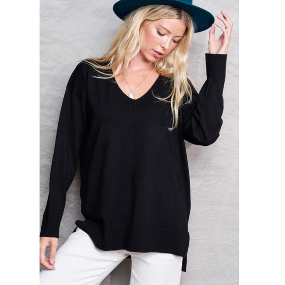 Last Red Super Soft long sleeve Vneck Sweater Top - Picture 3 of 5